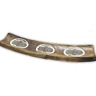Incensario TABLA Madera  grande MANO FATIMA